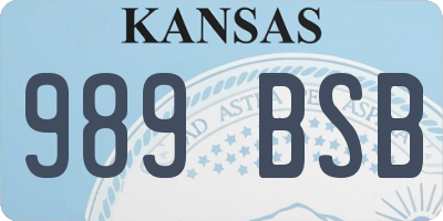 KS license plate 989BSB