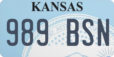 KS license plate 989BSN