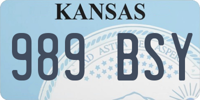 KS license plate 989BSY