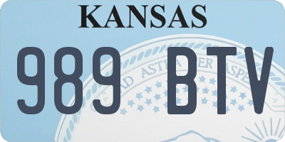 KS license plate 989BTV