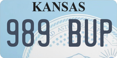 KS license plate 989BUP
