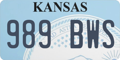 KS license plate 989BWS