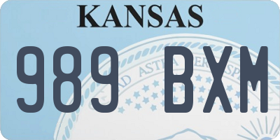 KS license plate 989BXM
