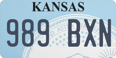 KS license plate 989BXN