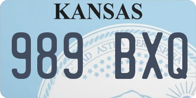 KS license plate 989BXQ