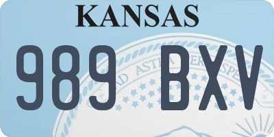 KS license plate 989BXV