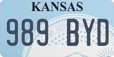 KS license plate 989BYD