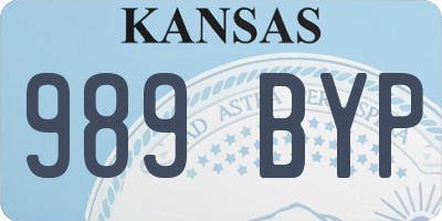 KS license plate 989BYP