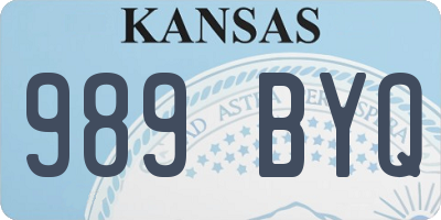 KS license plate 989BYQ