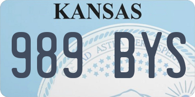 KS license plate 989BYS