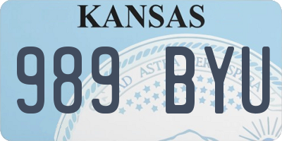 KS license plate 989BYU