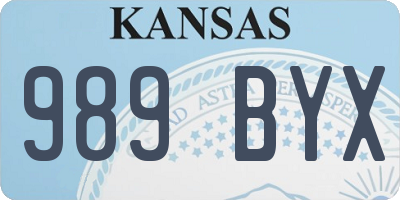 KS license plate 989BYX