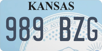 KS license plate 989BZG