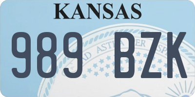 KS license plate 989BZK