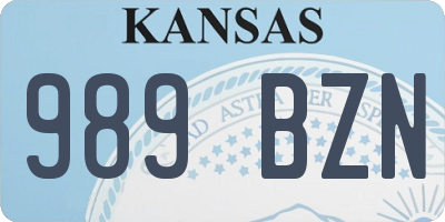 KS license plate 989BZN