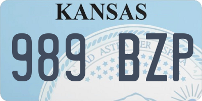 KS license plate 989BZP