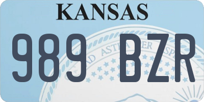 KS license plate 989BZR