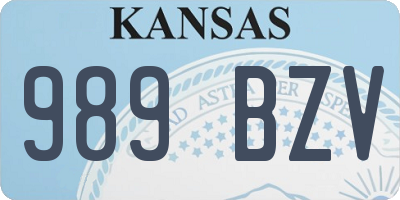 KS license plate 989BZV