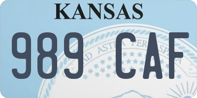 KS license plate 989CAF