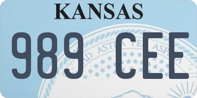 KS license plate 989CEE