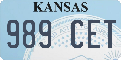 KS license plate 989CET