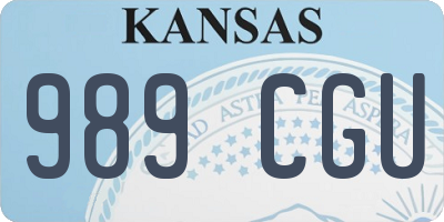 KS license plate 989CGU