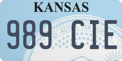 KS license plate 989CIE