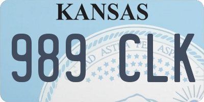 KS license plate 989CLK