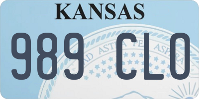 KS license plate 989CLO