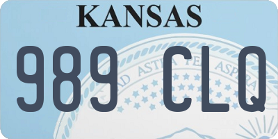 KS license plate 989CLQ