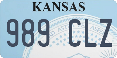 KS license plate 989CLZ