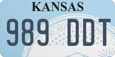 KS license plate 989DDT