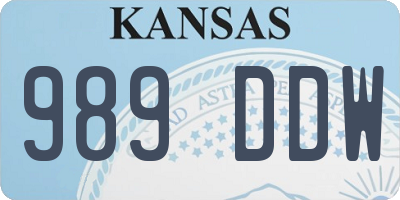 KS license plate 989DDW