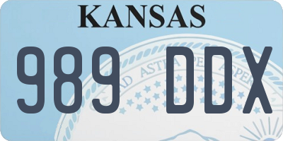 KS license plate 989DDX