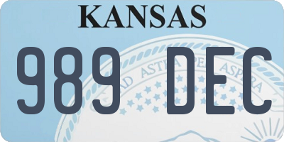 KS license plate 989DEC