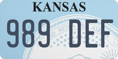 KS license plate 989DEF