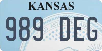 KS license plate 989DEG
