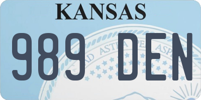 KS license plate 989DEN