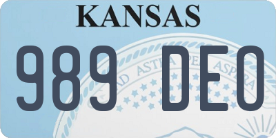 KS license plate 989DEO