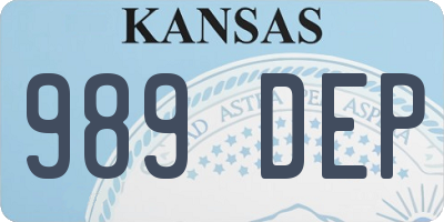 KS license plate 989DEP