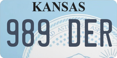 KS license plate 989DER