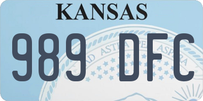 KS license plate 989DFC