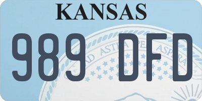 KS license plate 989DFD