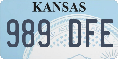 KS license plate 989DFE