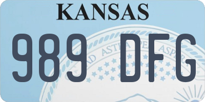 KS license plate 989DFG