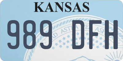 KS license plate 989DFH
