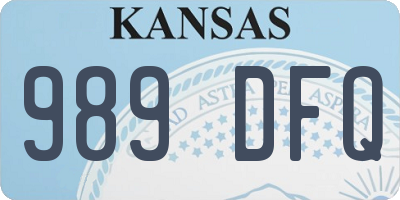 KS license plate 989DFQ