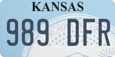 KS license plate 989DFR