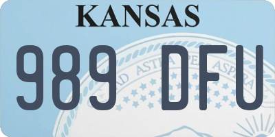 KS license plate 989DFU