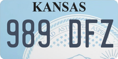 KS license plate 989DFZ